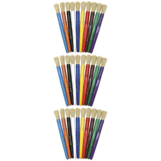 Creativity Street&#xAE; Assorted Color Colossal Brushes, 3 Packs of 10